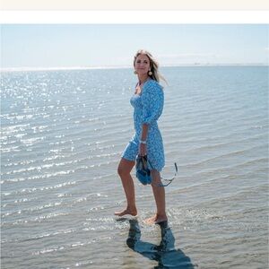 Tuckernuck Textured Blue and White Top